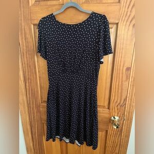 Blue and White Polka Dot Loft Dress